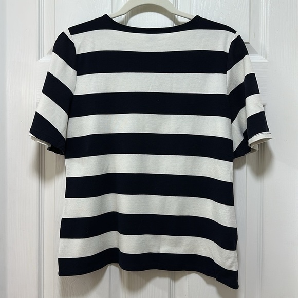 Ann Taylor Striped Knit Top Navy White Size S - Picture 5 of 5